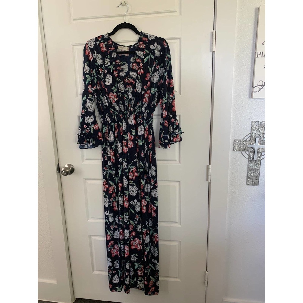 AC Fashion navy floral maxi dress